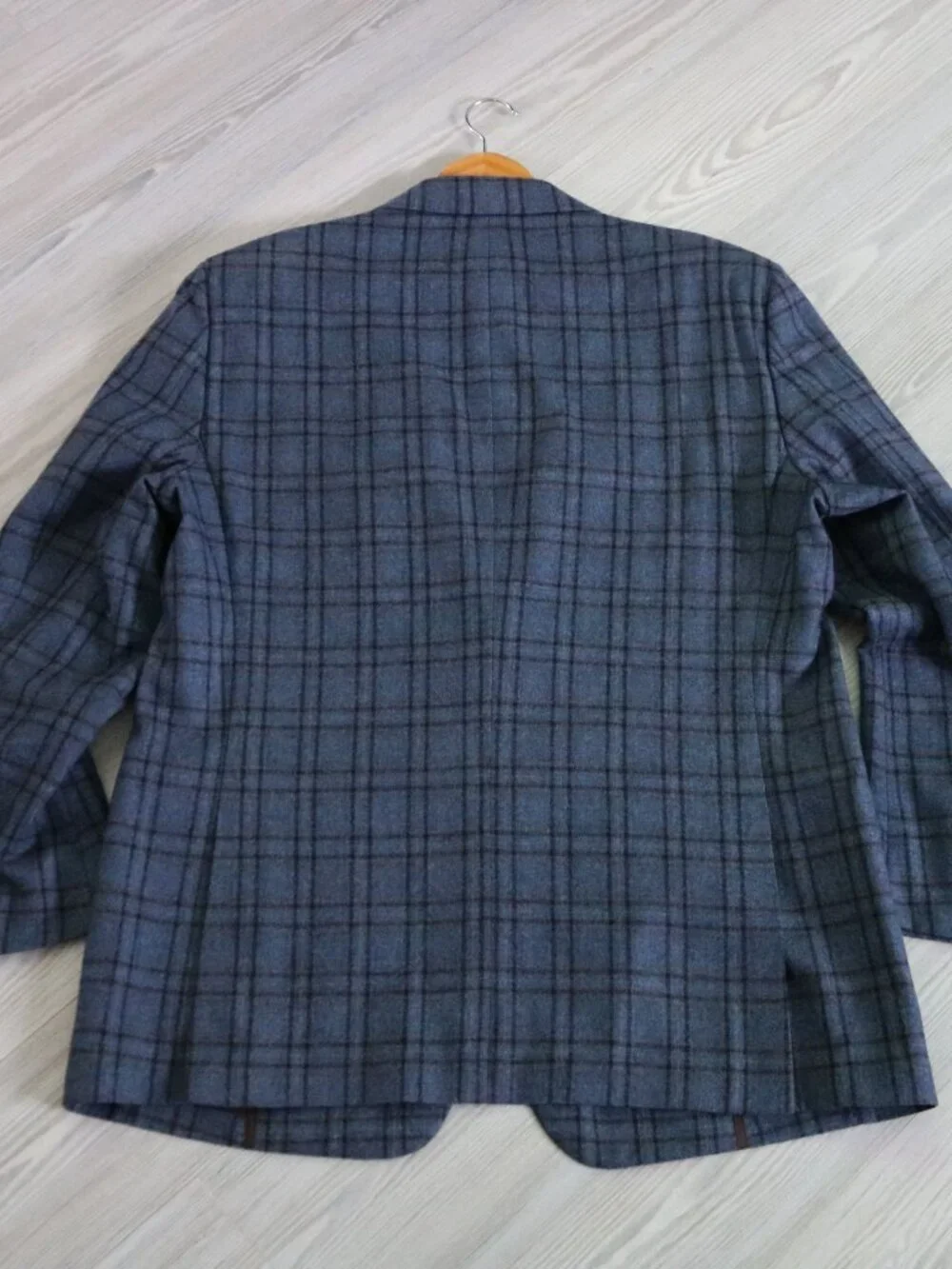 Robert Talbott Azure Blazer Mens 44R Wool Cashmere Windowpane Old Money Coat
